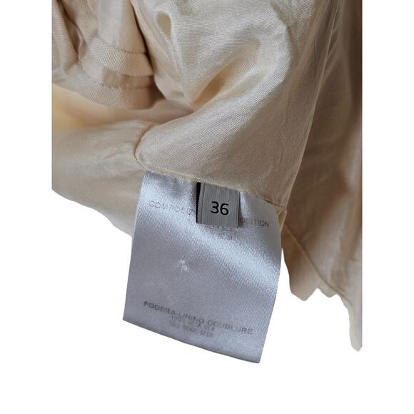 Stella McCartney Beige Blazer Jacket Women’s 36 Small 100% Silk Italy Spot Flaws - Picture 12 of 16